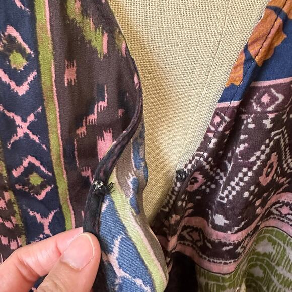 FREE PEOPLE Tied To You Tank Top Multicolor Floral Surplice V-Neck Boho - Picture 6 of 10